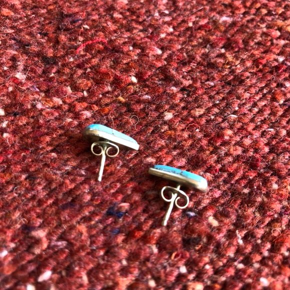 Turquoise Post Earrings - Picture 3 of 3